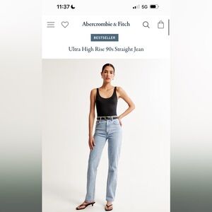 Abercrombie Ultra High Rise 90s Straight Jean size 26 L.